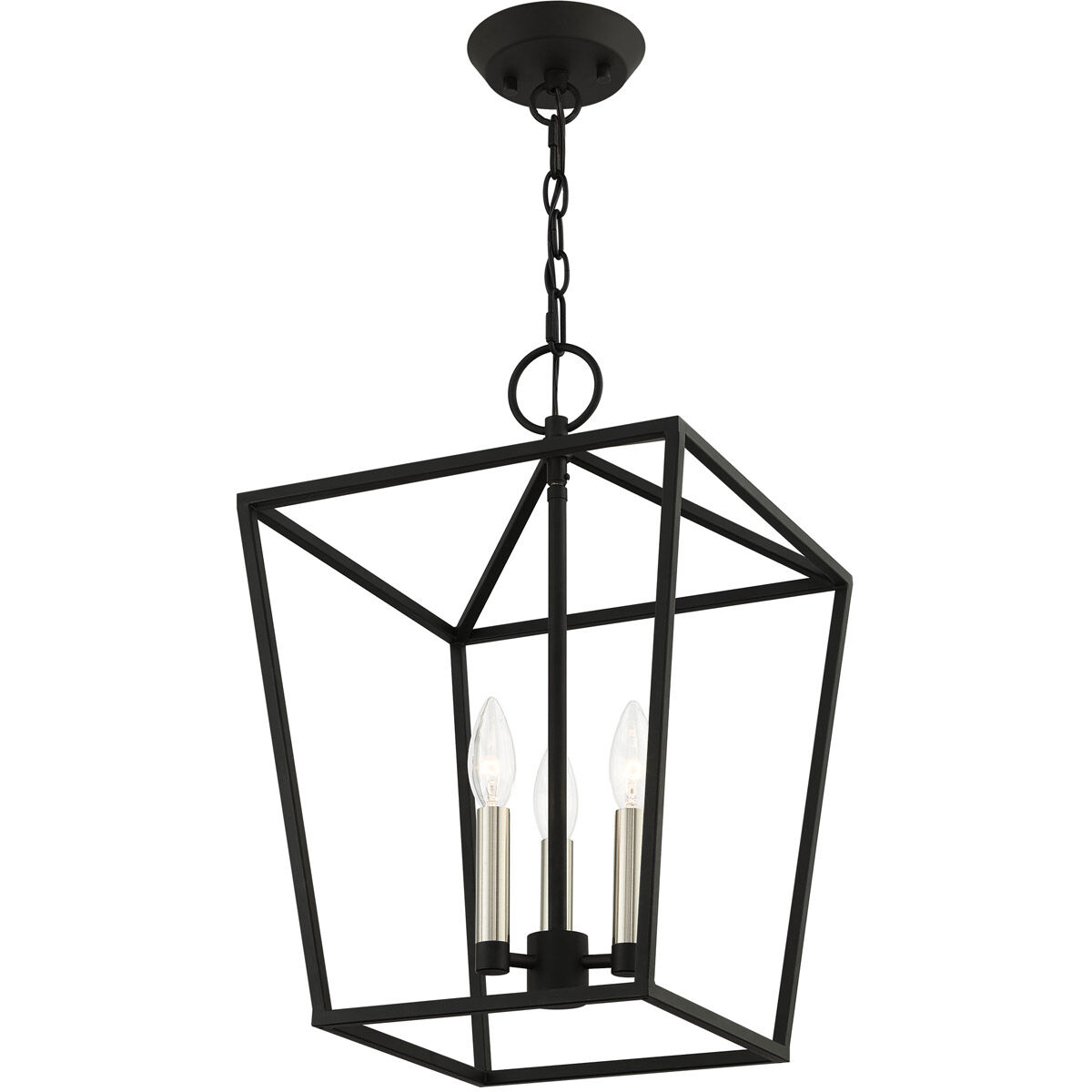 Devone 3 Light 13 inch Black Convertible Semi Flush/Lantern Ceiling Light