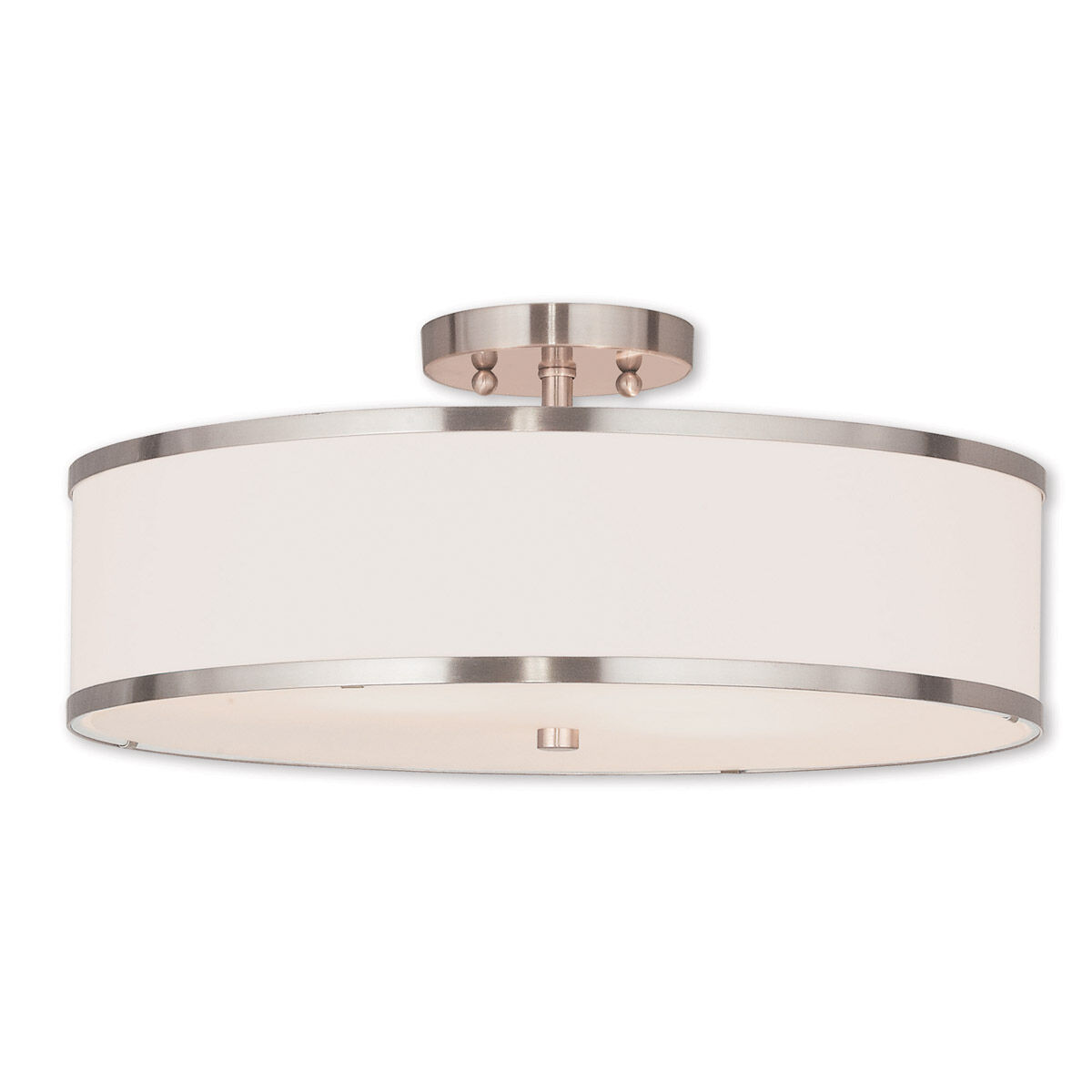 Park Ridge 3 Light 18 inch Brushed Nickel Semi-Flush Mount Ceiling Light