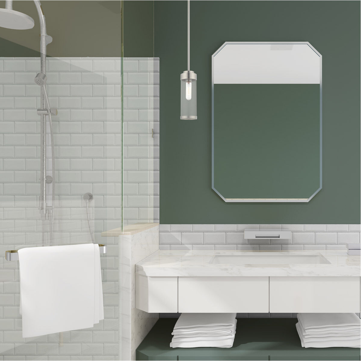 Hillcrest 1 Light 5.13 inch Brushed Nickel Mini Pendant Ceiling Light