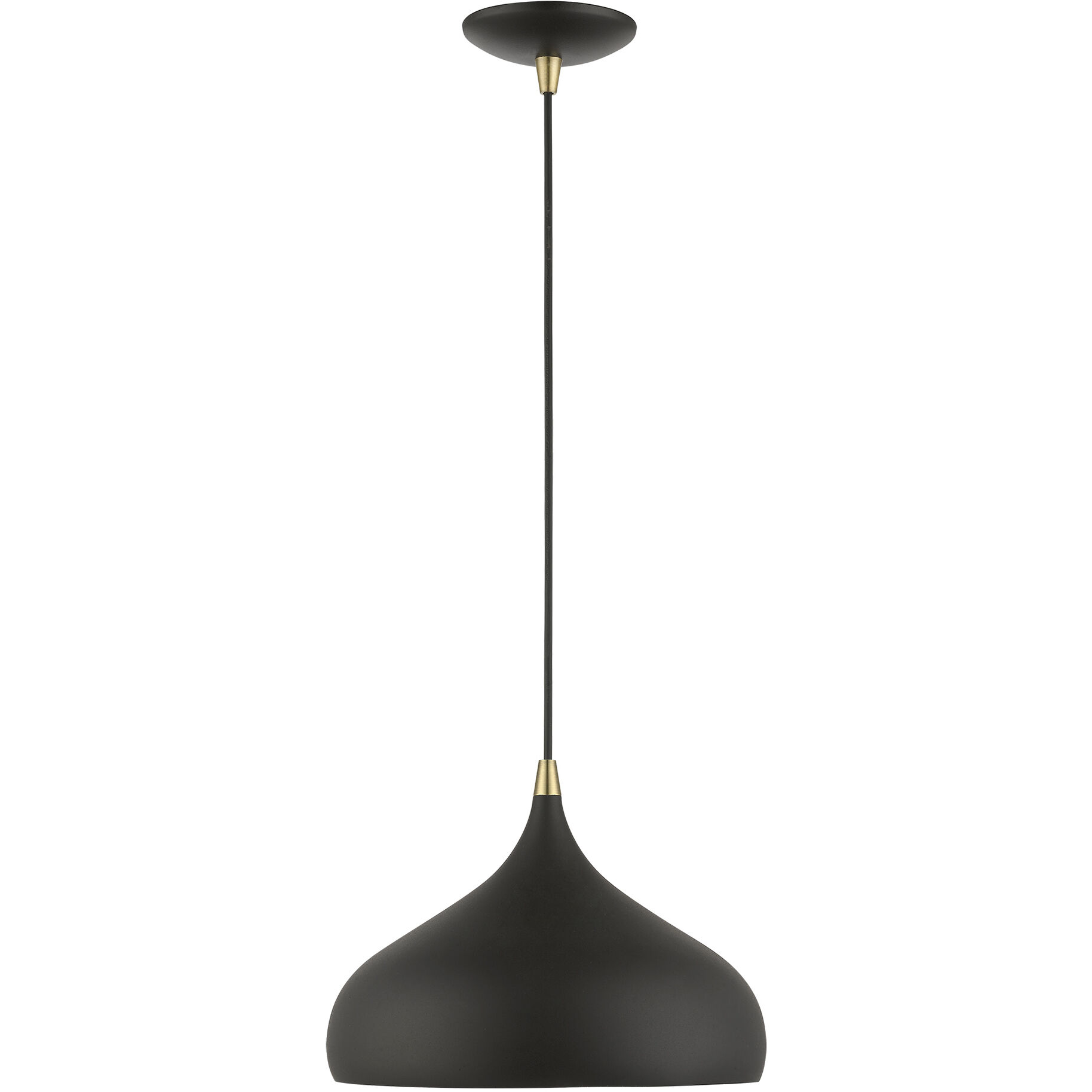 Amador 1 Light 12 inch Textured Black with Antique Brass Accents Pendant Ceiling Light