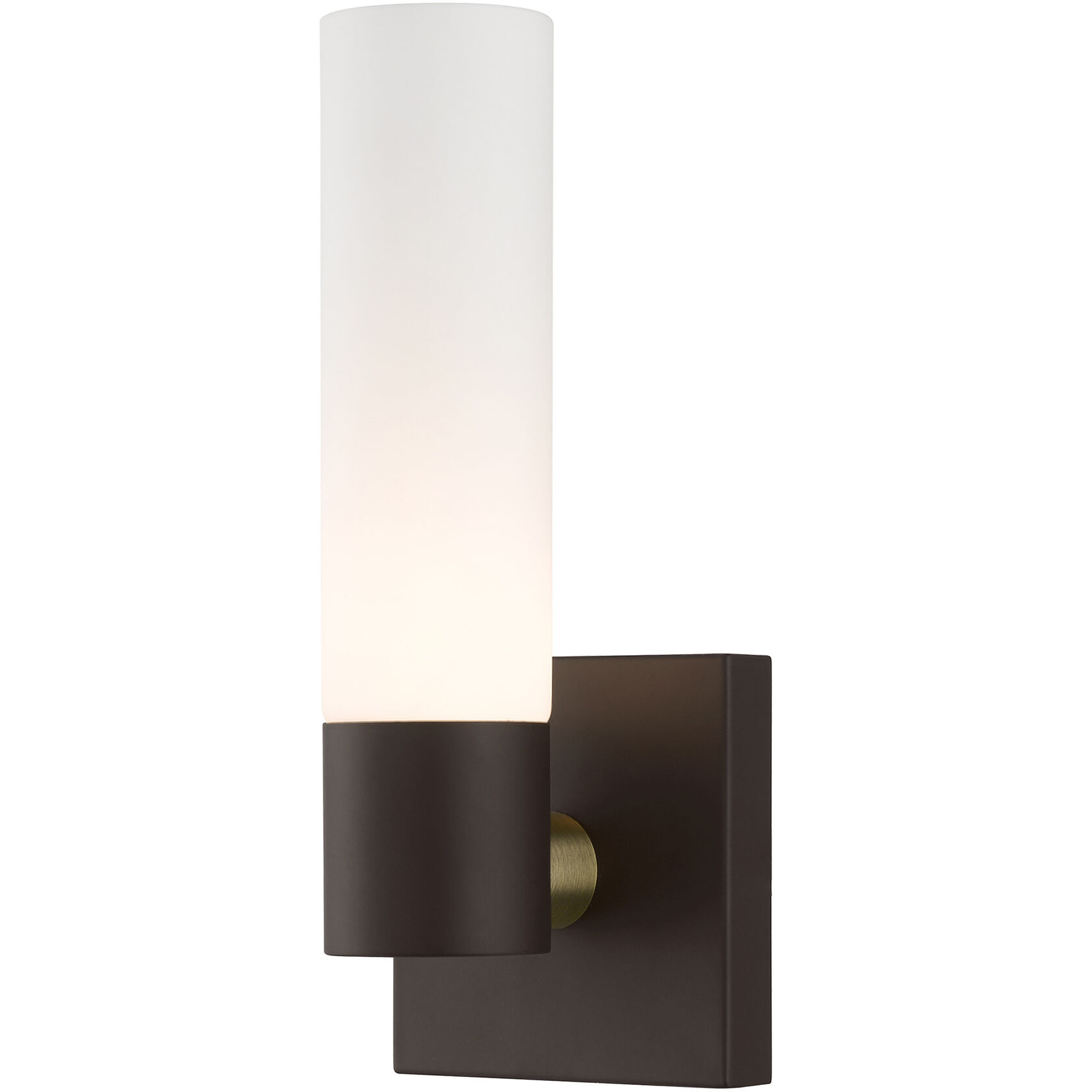 Aero ADA Wall Sconce Wall Light in Bronze with Antique Brass Accent