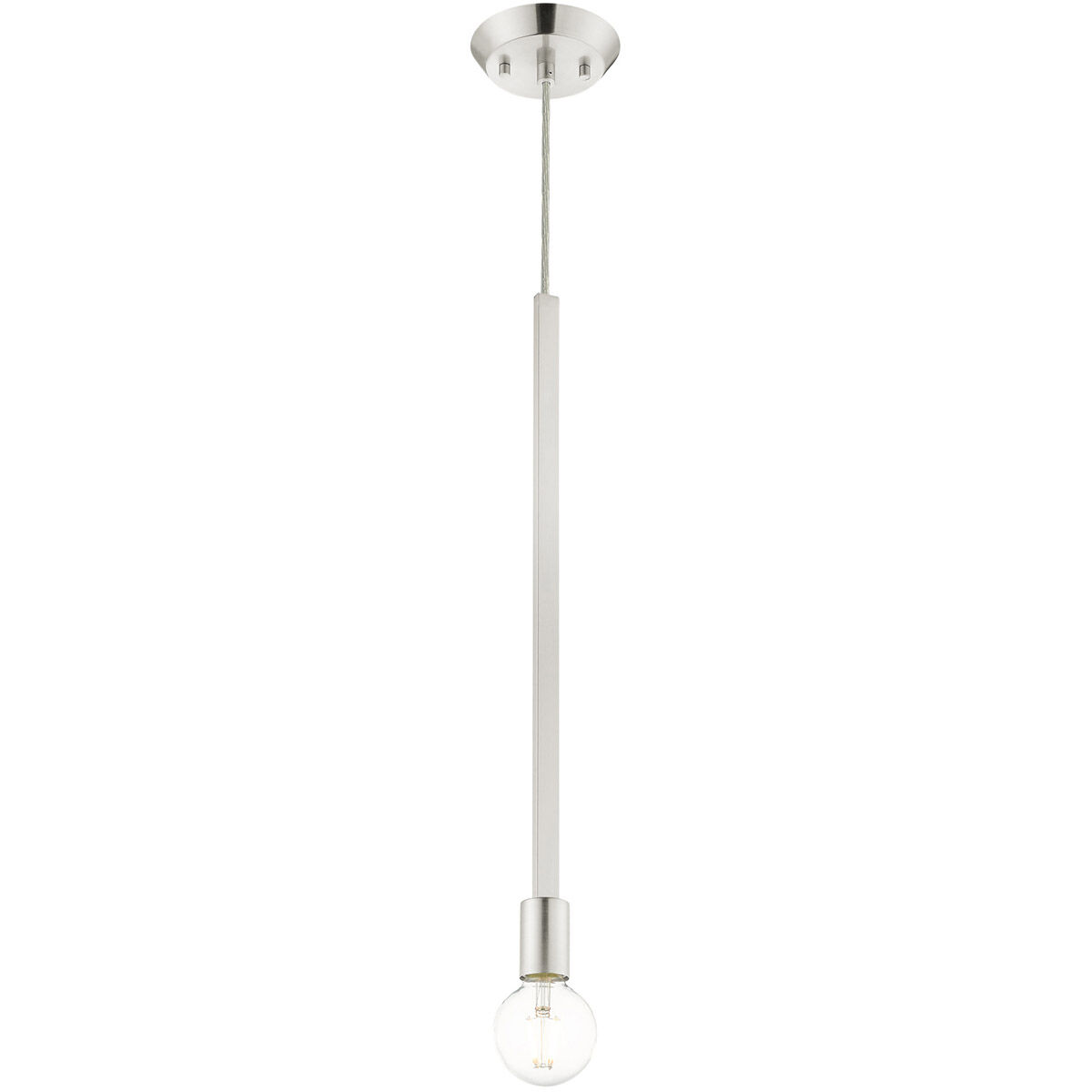 Prague 1 Light 5 inch Brushed Nickel Pendant Ceiling Light