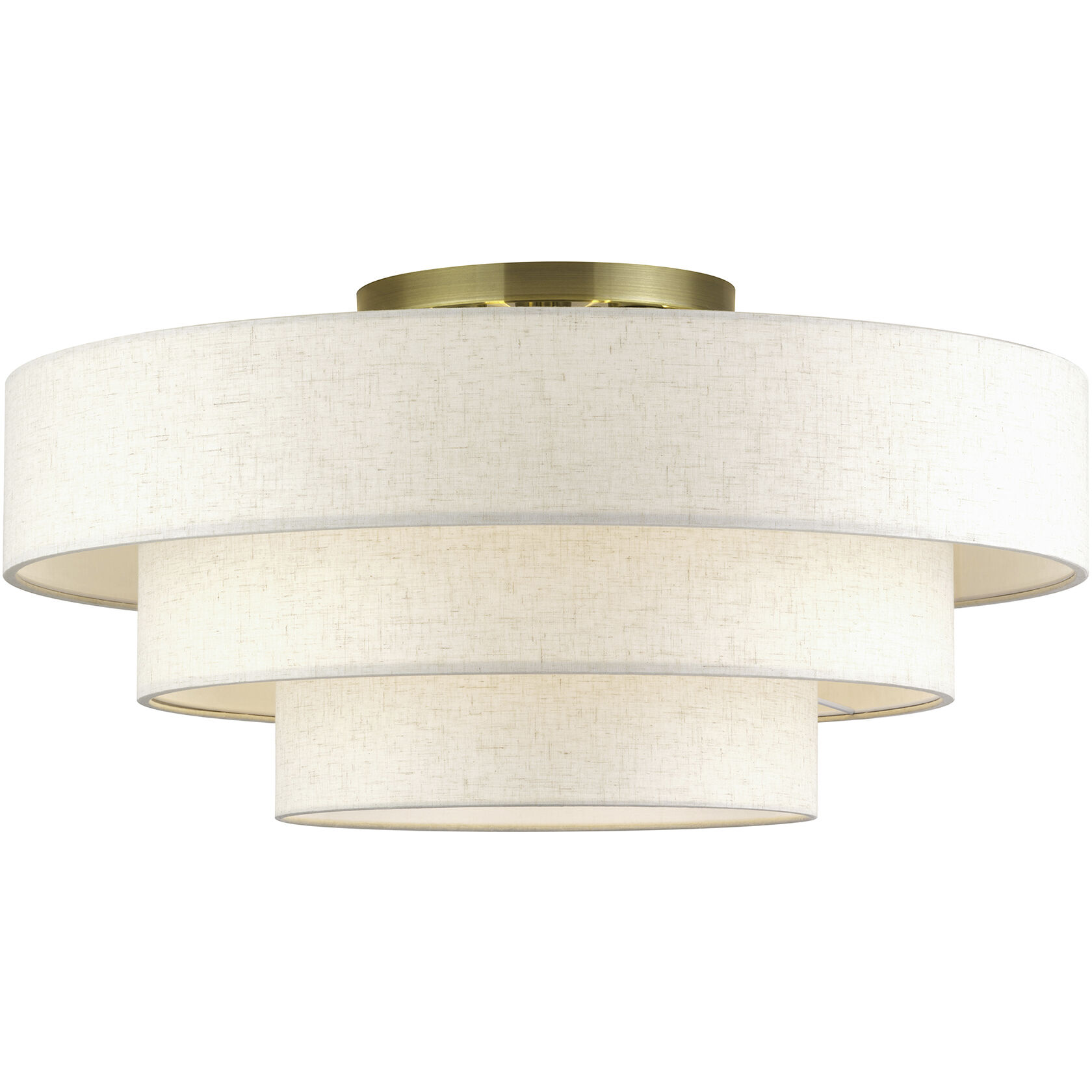 Manorwood 5 Light 28 inch Antique Brass Semi Flush Mount Ceiling Light, Extra Large