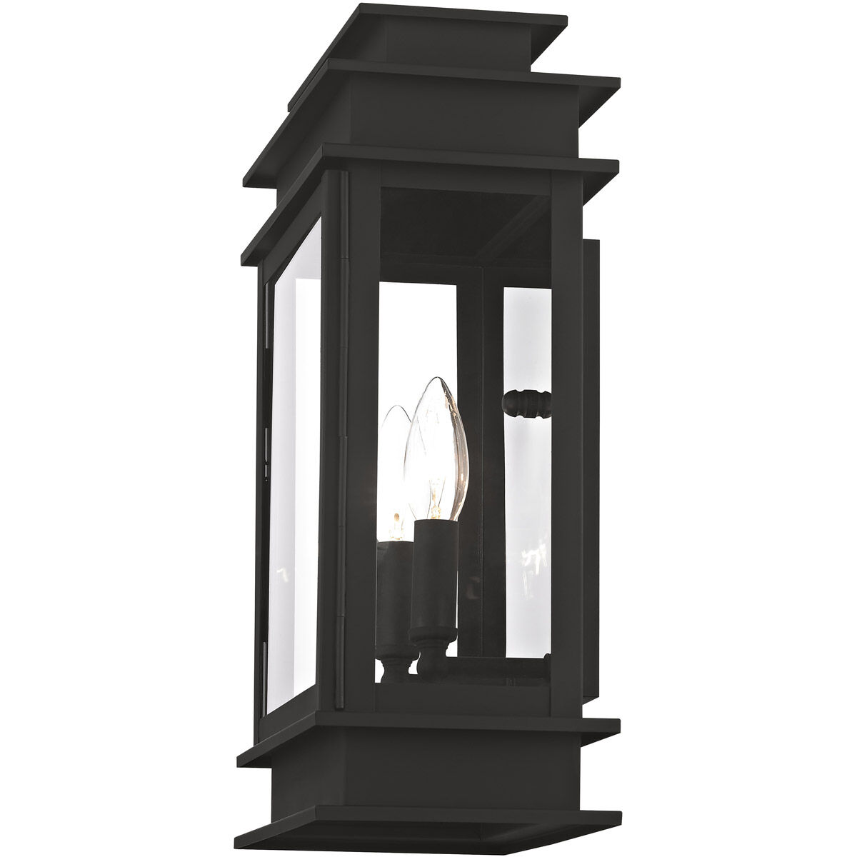 Princeton 2 Light 15 inch Black Outdoor Wall Lantern