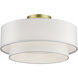 Manorwood 3 Light 18 inch Soft Gold Semi-Flush Ceiling Light