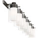 Manhattan 6 Light 48 inch Polished Black Chrome Vanity Sconce Wall Light