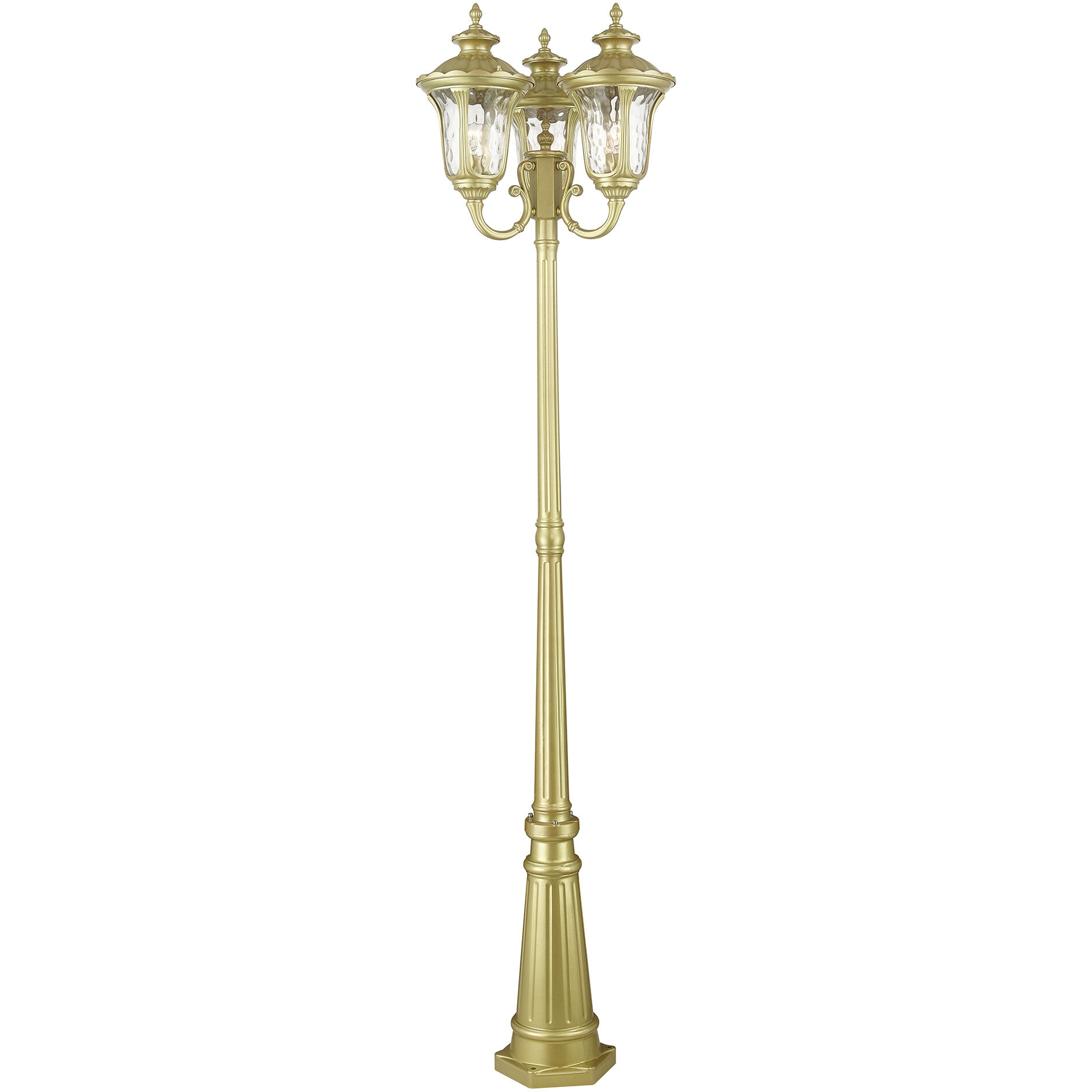 Oxford 3 Light 87 inch Soft Gold Outdoor Post Light, 3-Head