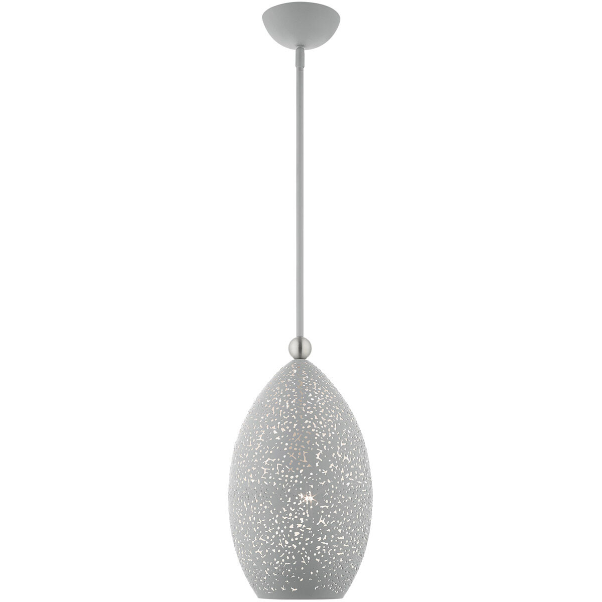 Charlton 1 Light 9 inch Nordic Gray with Brushed Nickel Accents Pendant Ceiling Light