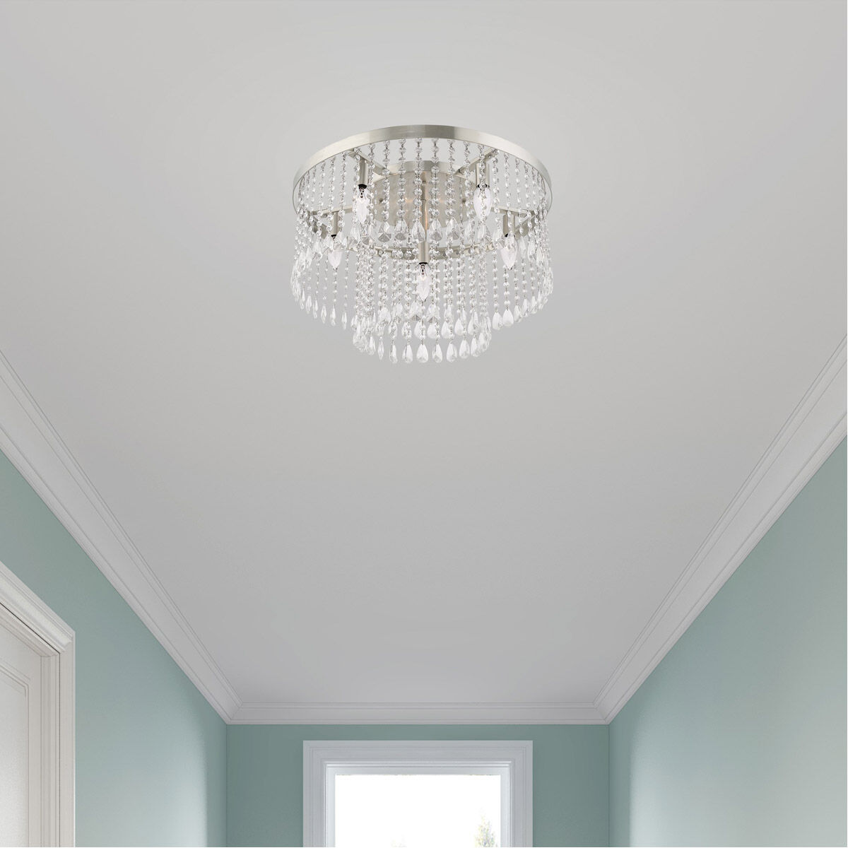 Elizabeth 6 Light 22 inch Brushed Nickel Flush Mount Ceiling Light