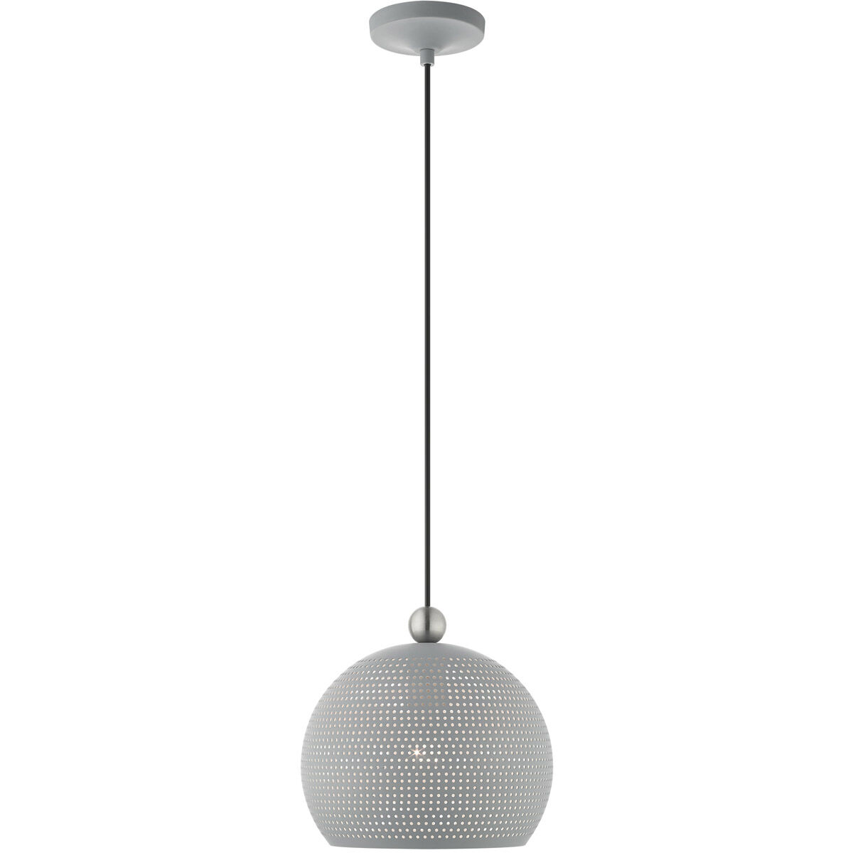 Dublin 1 Light 10 inch Nordic Gray with Brushed Nickel Accents Pendant Ceiling Light