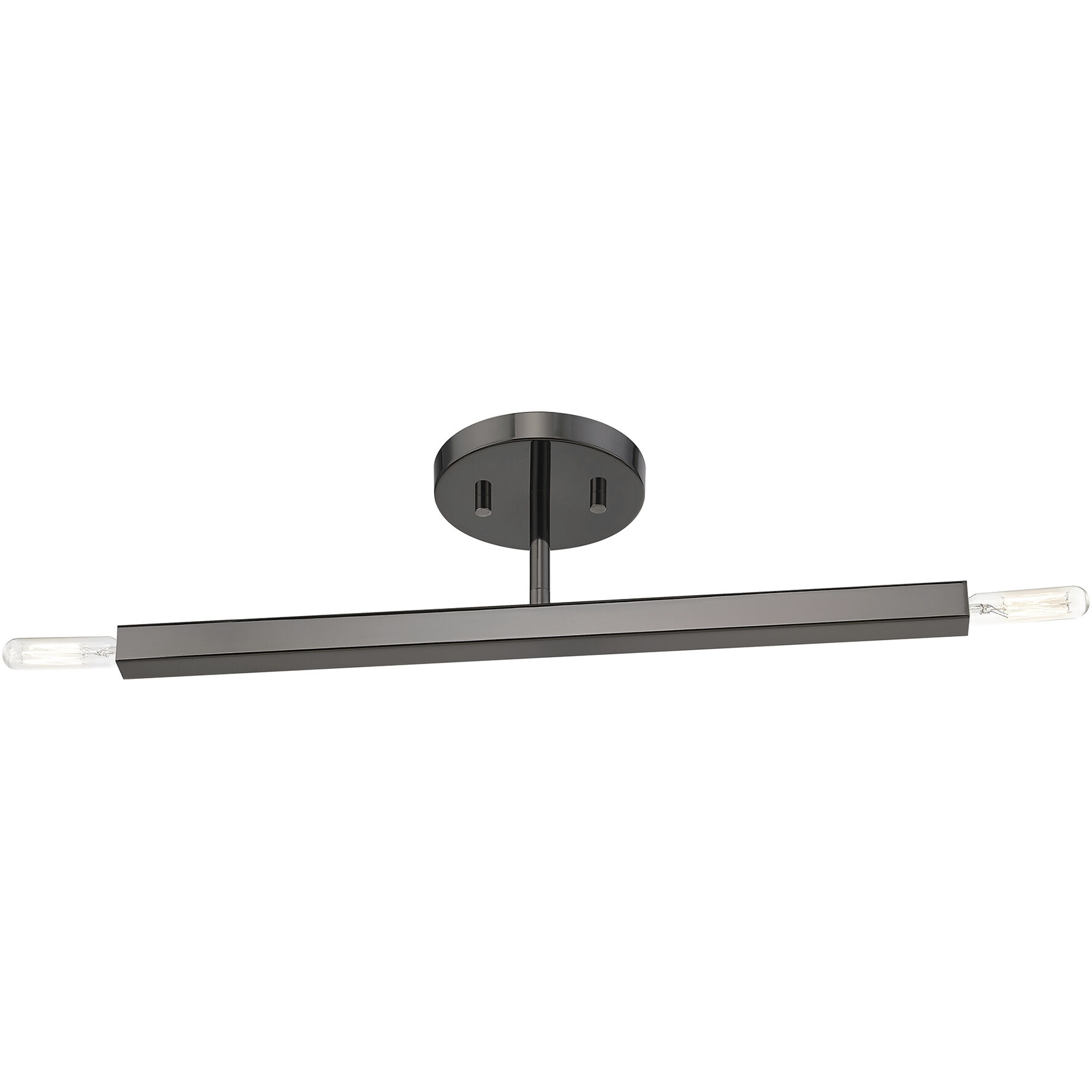 Monaco 2 Light 5.13 inch Black Chrome Semi-Flush Ceiling Light