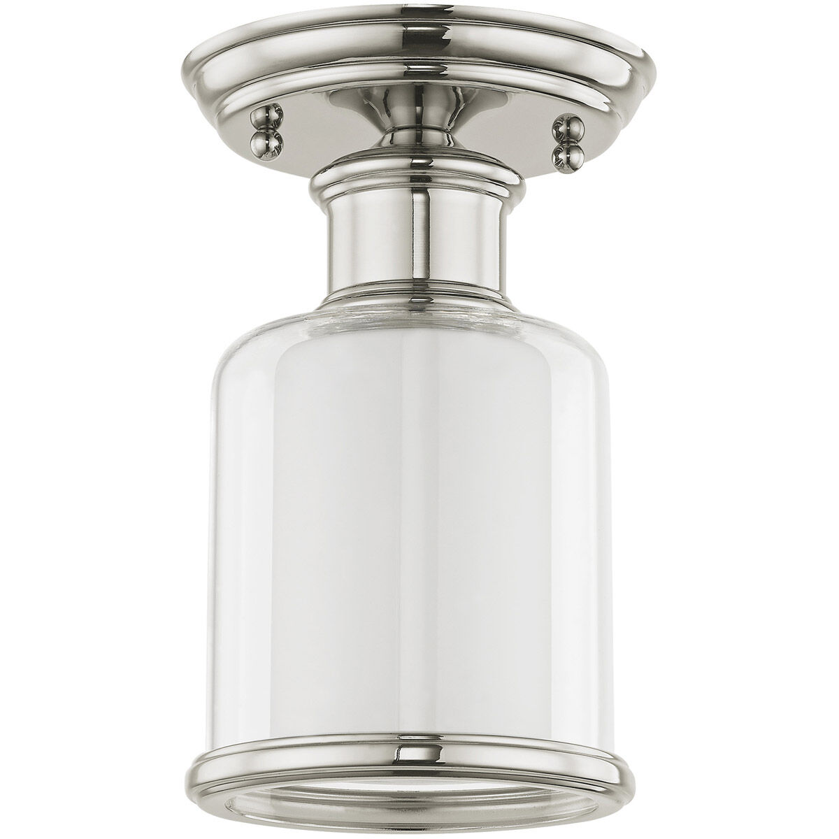 Middlebush 1 Light 6 inch Polished Nickel Semi-Flush Mount Ceiling Light