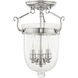 Jefferson 3 Light 10 inch Polished Nickel Semi-Flush Mount Ceiling Light