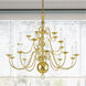 Williamsburgh 20 Light 36 inch Polished Brass Chandelier Ceiling Light