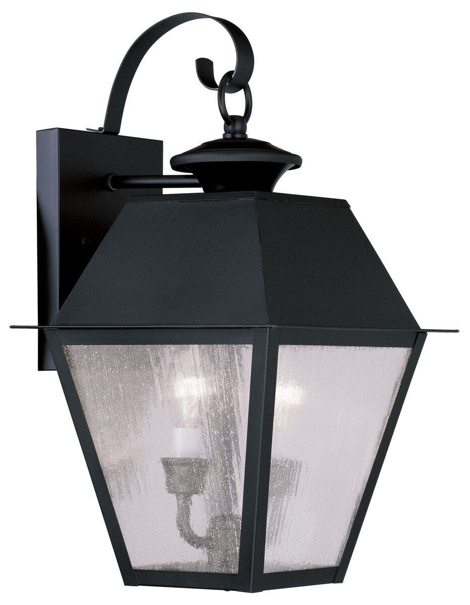 Mansfield 2 Light 17 inch Black Outdoor Wall Lantern