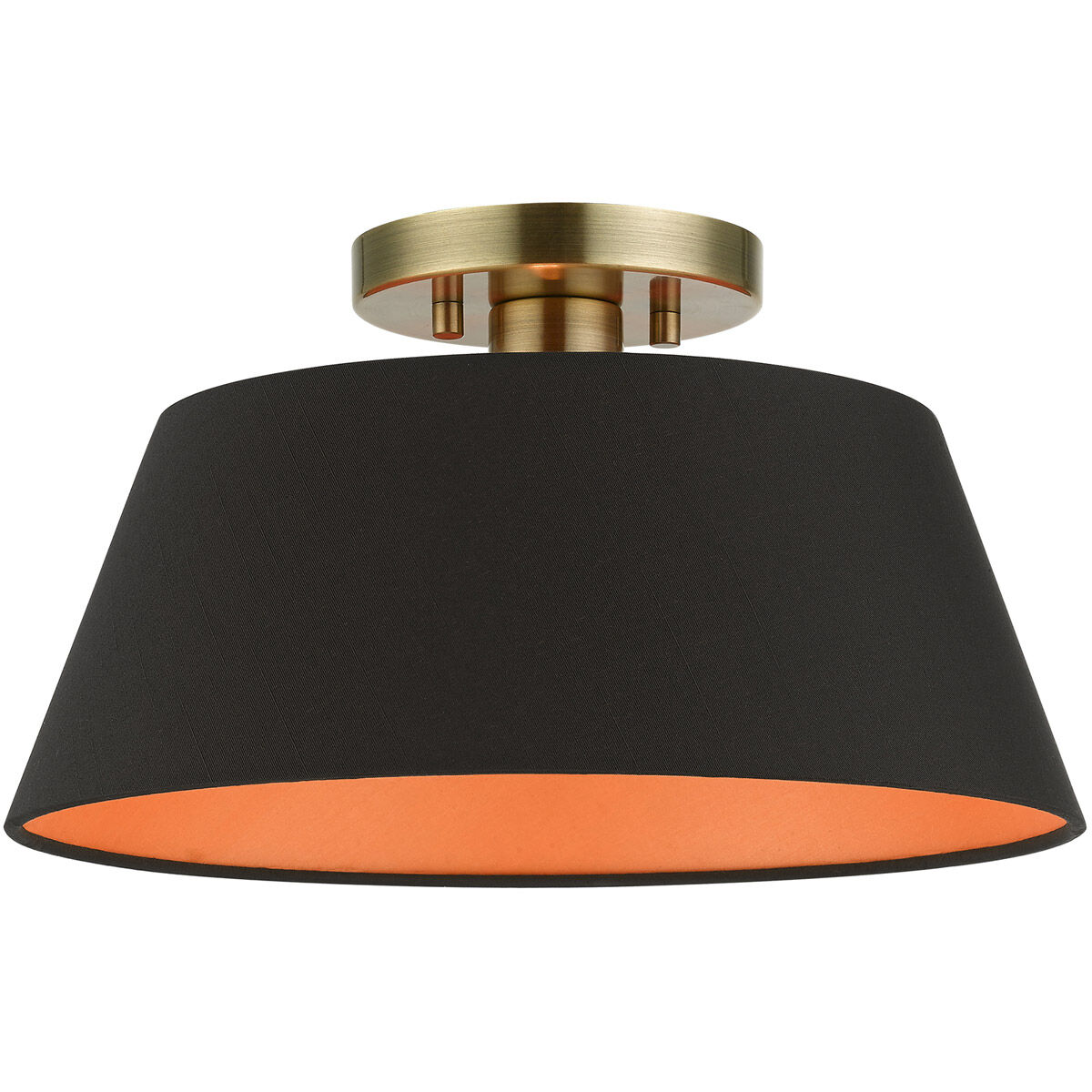 Palma 1 Light 13 inch Antique Brass Semi-Flush Mount Ceiling Light