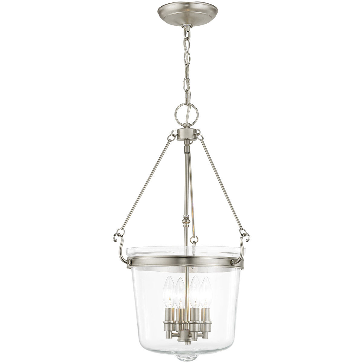 Rockford 4 Light 14.25 inch Brushed Nickel Pendant Ceiling Light