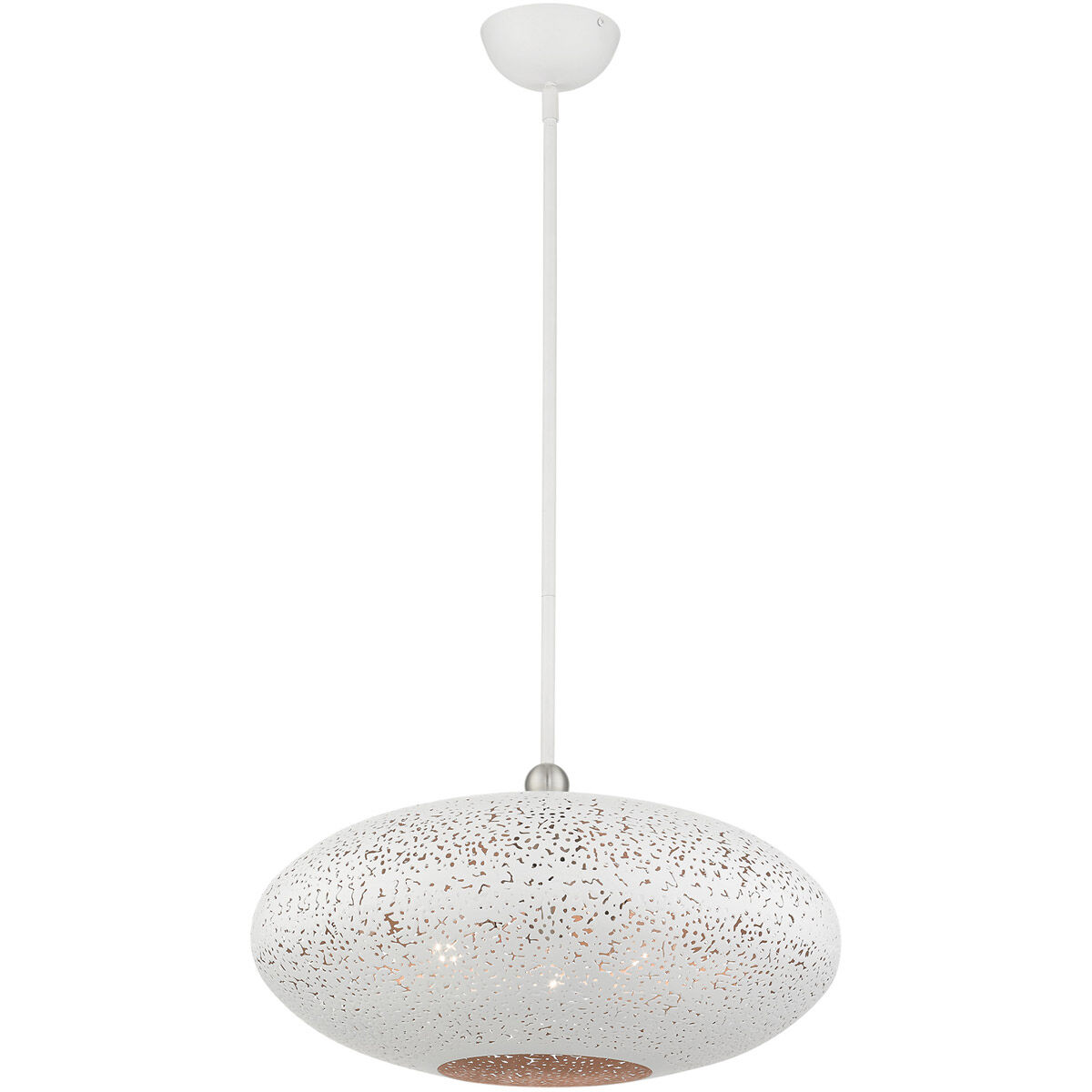 Charlton 3 Light 20 inch White with Brushed Nickel Accents Pendant Ceiling Light