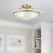 Newburgh 3 Light 16 inch Antique Brass Semi-Flush Ceiling Light
