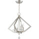 Diamond 4 Light 18 inch Polished Nickel Mini Chandelier Ceiling Light
