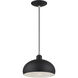 Domma 1 Light 10 inch Black with Brushed Nickel Accents Pendant Ceiling Light