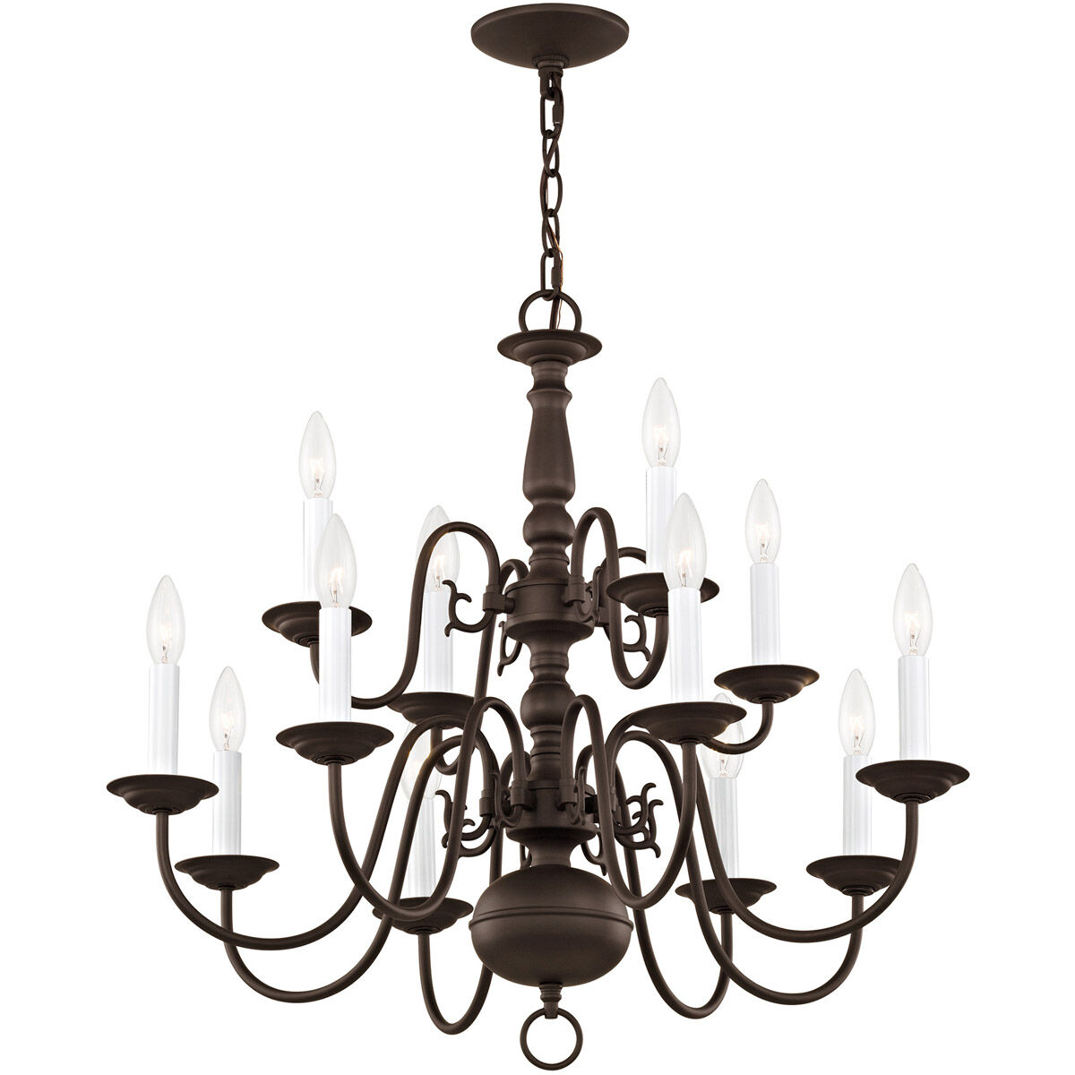 Williamsburgh 12 Light 26 inch Bronze Chandelier Ceiling Light