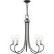 Bari 5 Light 25 inch Black with Brushed Nickel Accents Chandelier Ceiling Light