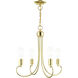 Bari 4 Light 20 inch Polished Brass Chandelier Ceiling Light