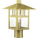 Crestlake 1 Light 13.5 inch Satin Gold Outdoor Post Top Lantern