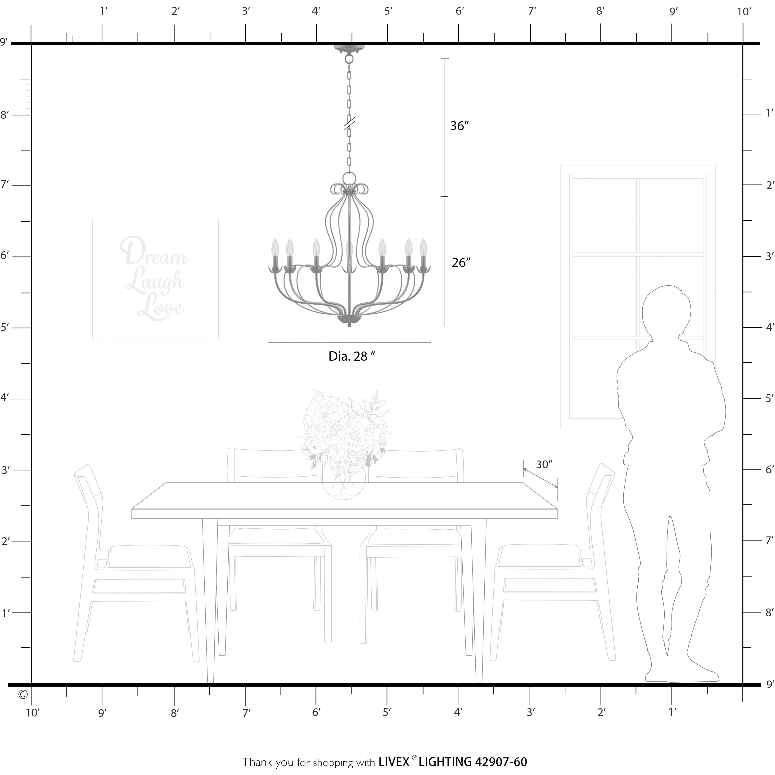 Katarina 7 Light 28 inch Antique White with Antique Brass Accents Chandelier Ceiling Light