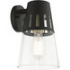 Covington 1 Light 7 inch Black with Soft Gold Finish Accents Outdoor Medium Wall Lantern Wall Light, Medium