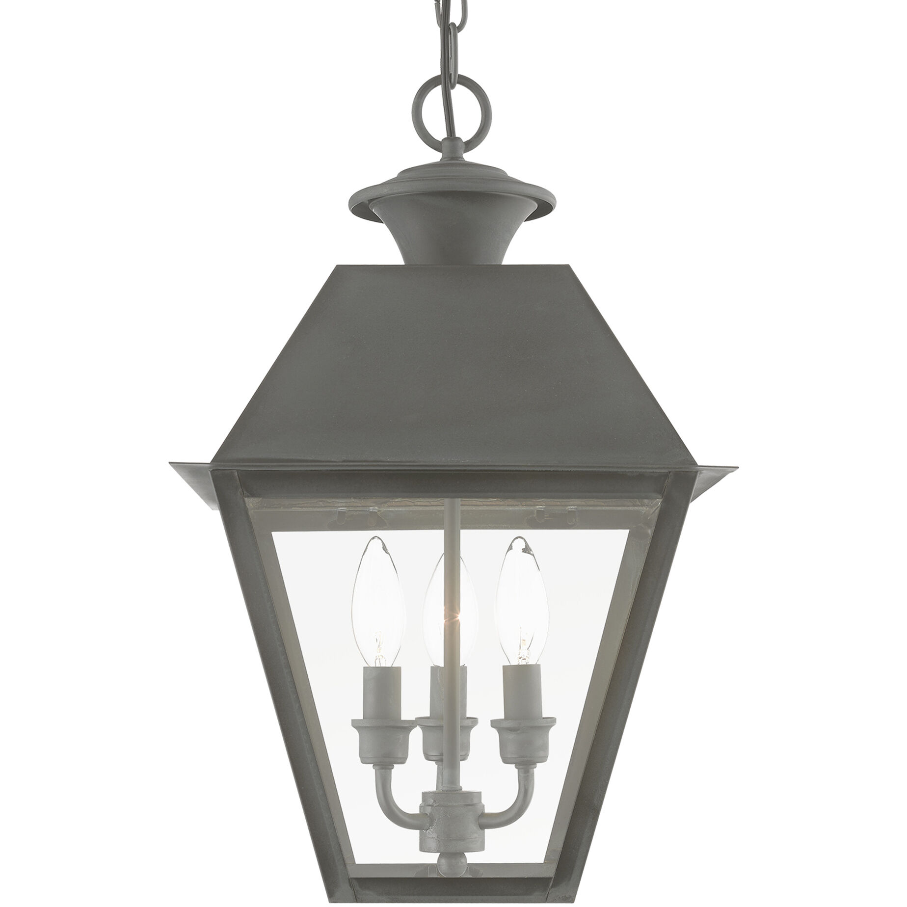 Wentworth 3 Light 12 inch Charcoal Outdoor Pendant Lantern, Large