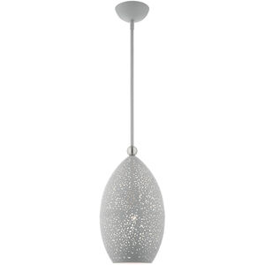 Charlton 1 Light 9 inch Nordic Gray with Brushed Nickel Accents Pendant Ceiling Light