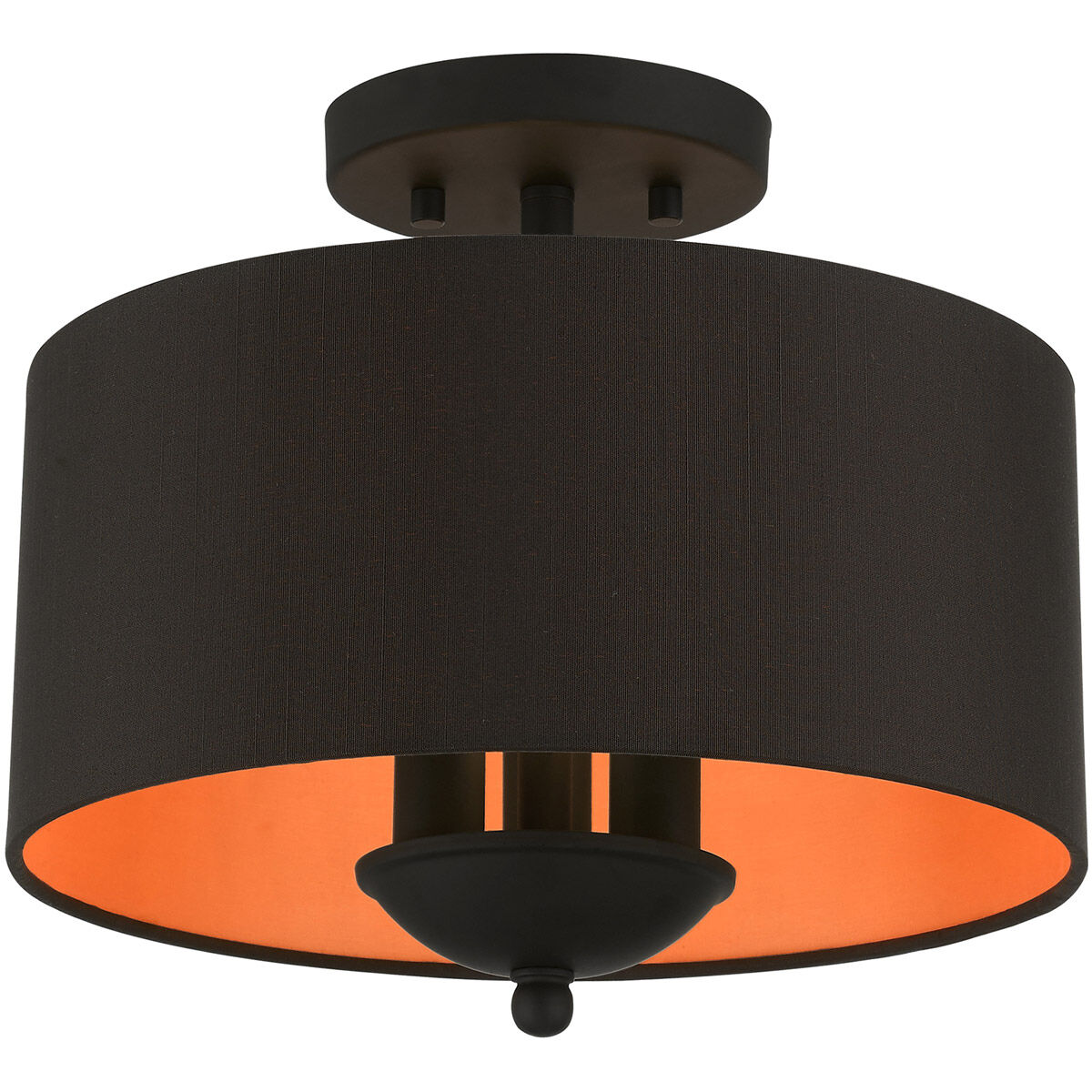 Bradhurst 3 Light 12 inch Black Semi-Flush Mount Ceiling Light