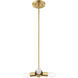 Copenhagen 3 Light 13 inch Satin Brass Mini Chandelier Ceiling Light