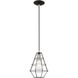 Geometric 1 Light 8 inch Black Mini Pendant Ceiling Light