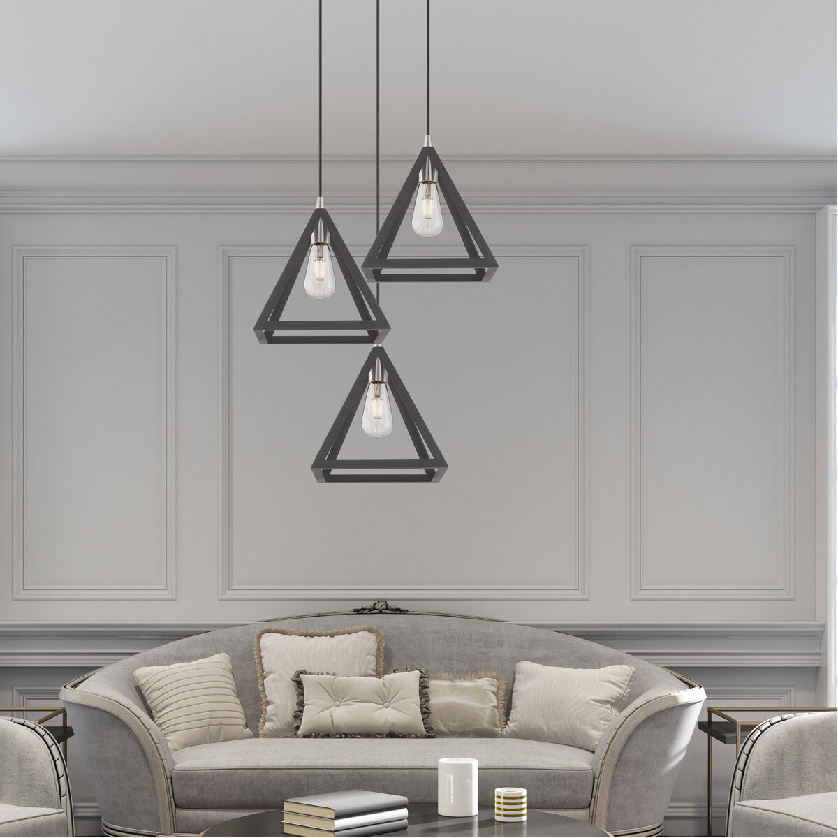 Geometric 1 Light 13.88 inch Scandinavian Gray Mini Pendant Ceiling Light