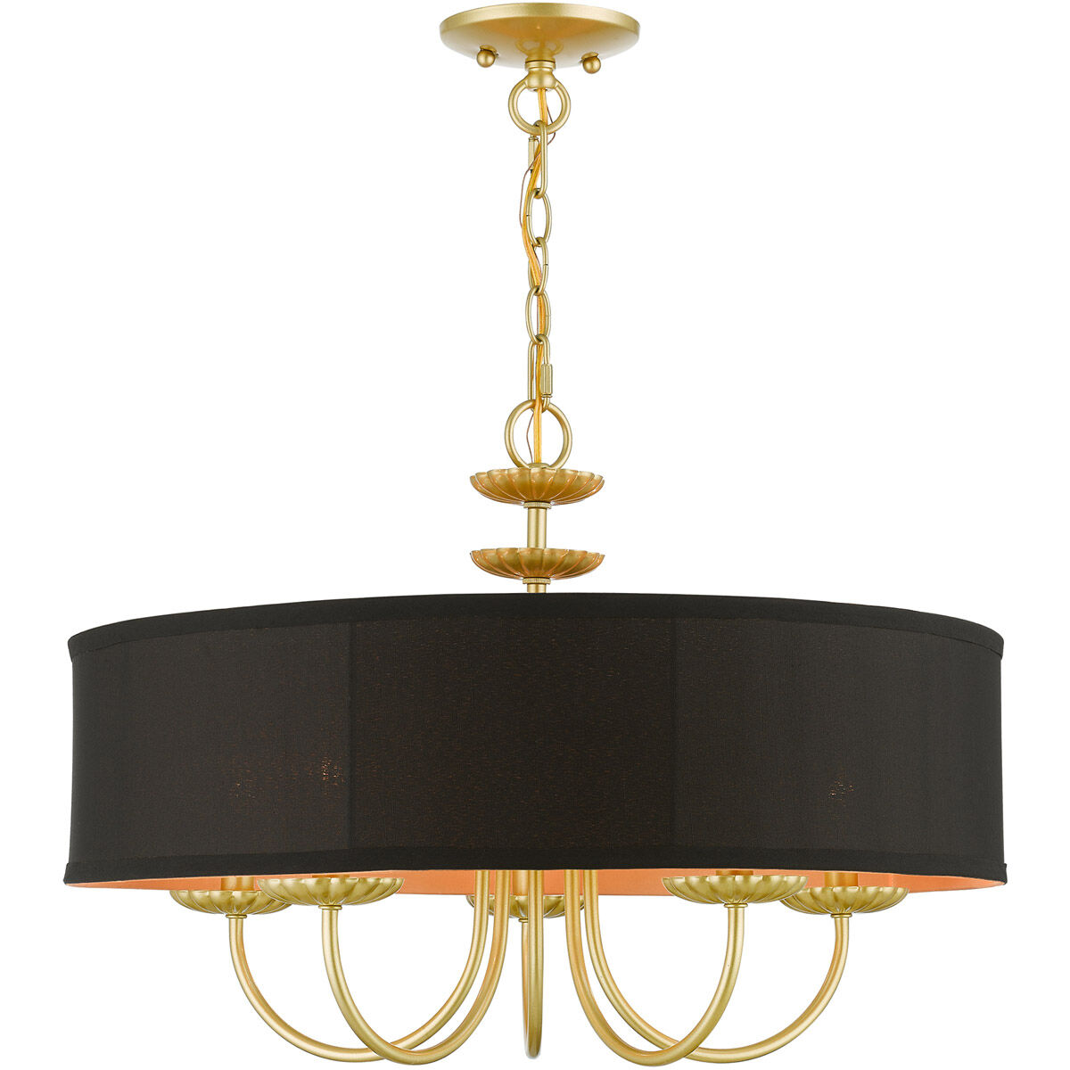 Winchester 5 Light 23 inch Soft Gold Pendant Chandelier Ceiling Light