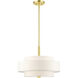 Meridian 4 Light 18 inch Satin Brass Chandelier Ceiling Light