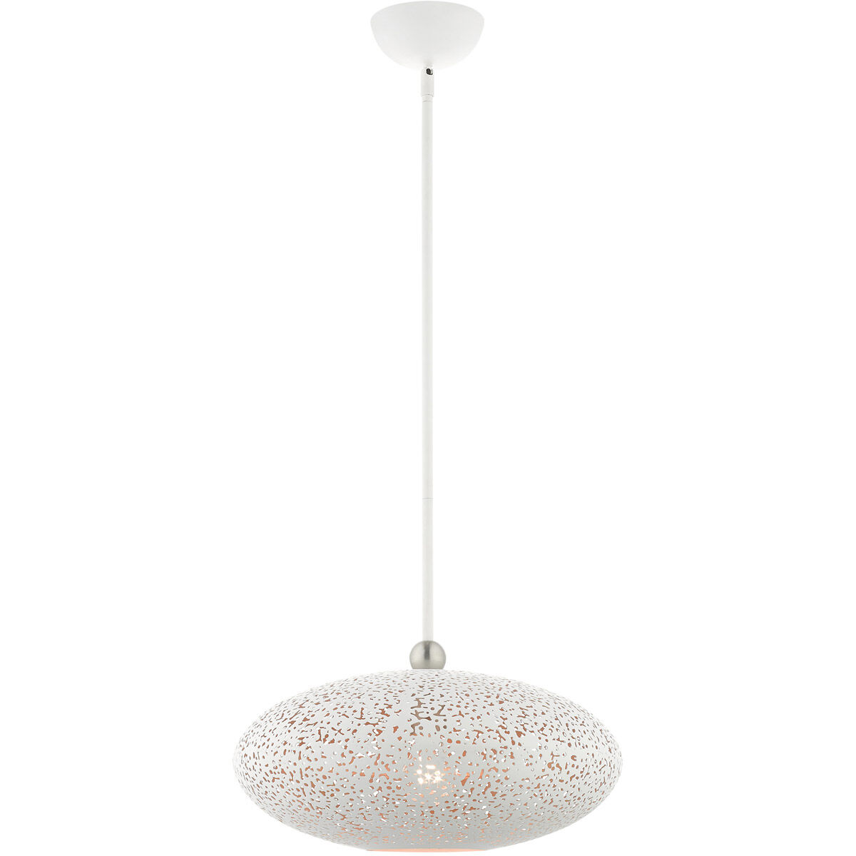 Charlton 1 Light 16 inch White with Brushed Nickel Accents Pendant Ceiling Light