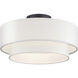 Manorwood 3 Light 18 inch Bronze Semi-Flush Ceiling Light