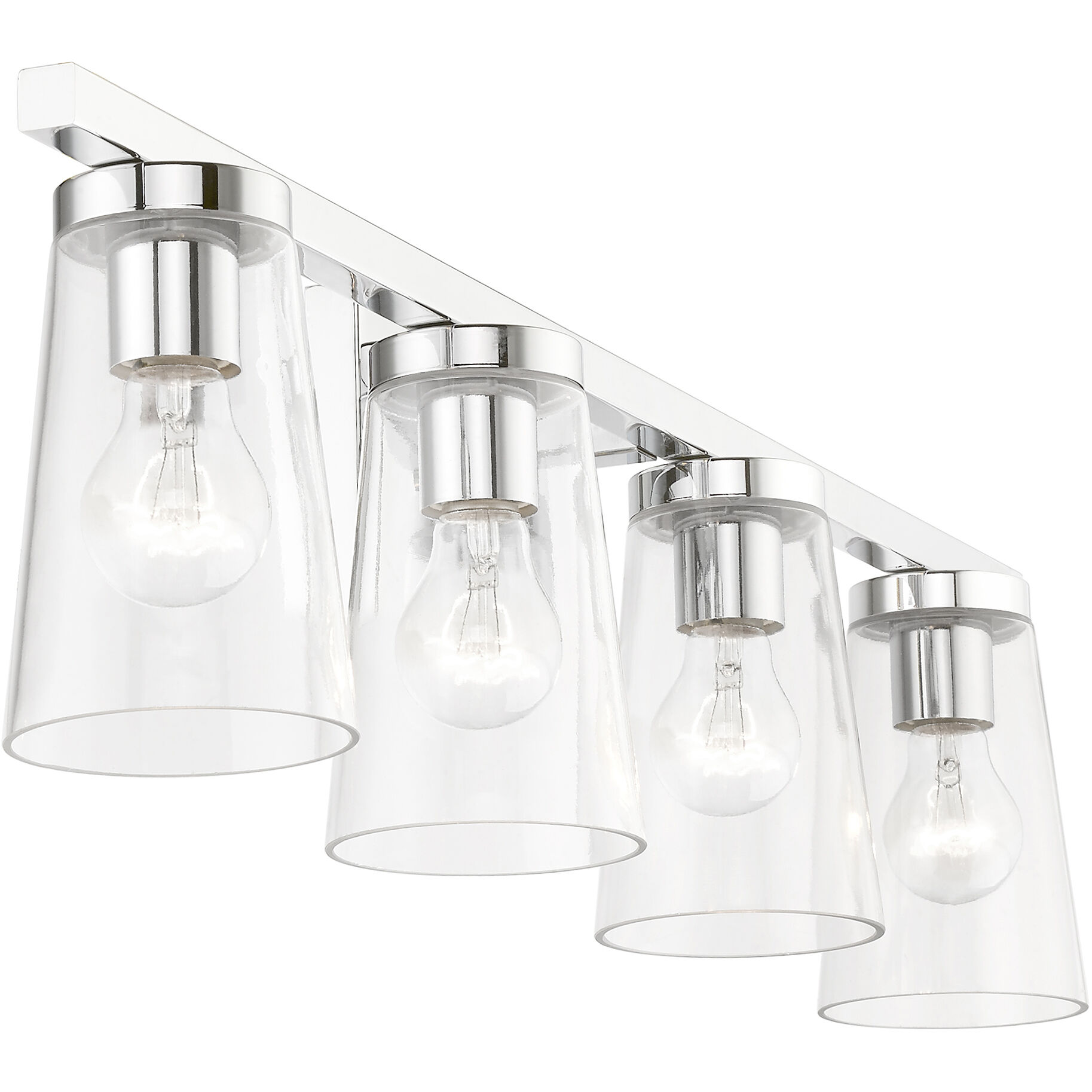 Cityview 4 Light 32 inch Polished Chrome Vanity Sconce Wall Light, Large