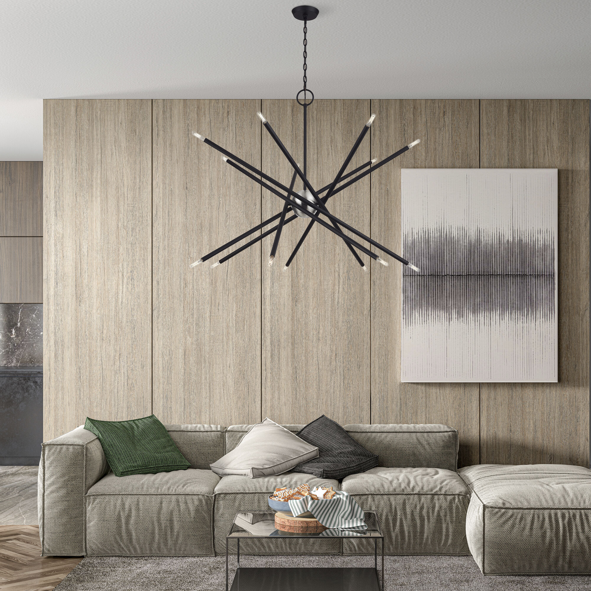 Soho 14 Light 40 inch Black Foyer Chandelier Ceiling Light