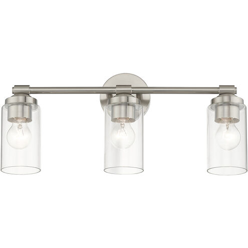 Whittier 3 Light 22 inch Brushed Nickel Vanity Sconce Wall Light