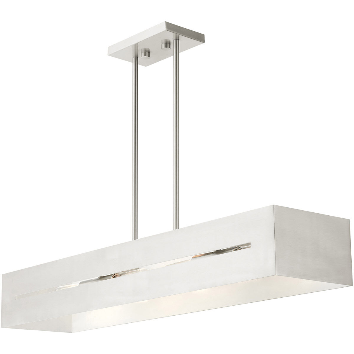 Soma 4 Light 36 inch Brushed Nickel Linear Chandelier Ceiling Light