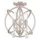 Aria 3 Light 12 inch Brushed Nickel Convertible Mini Chandelier/Ceiling Mount Ceiling Light