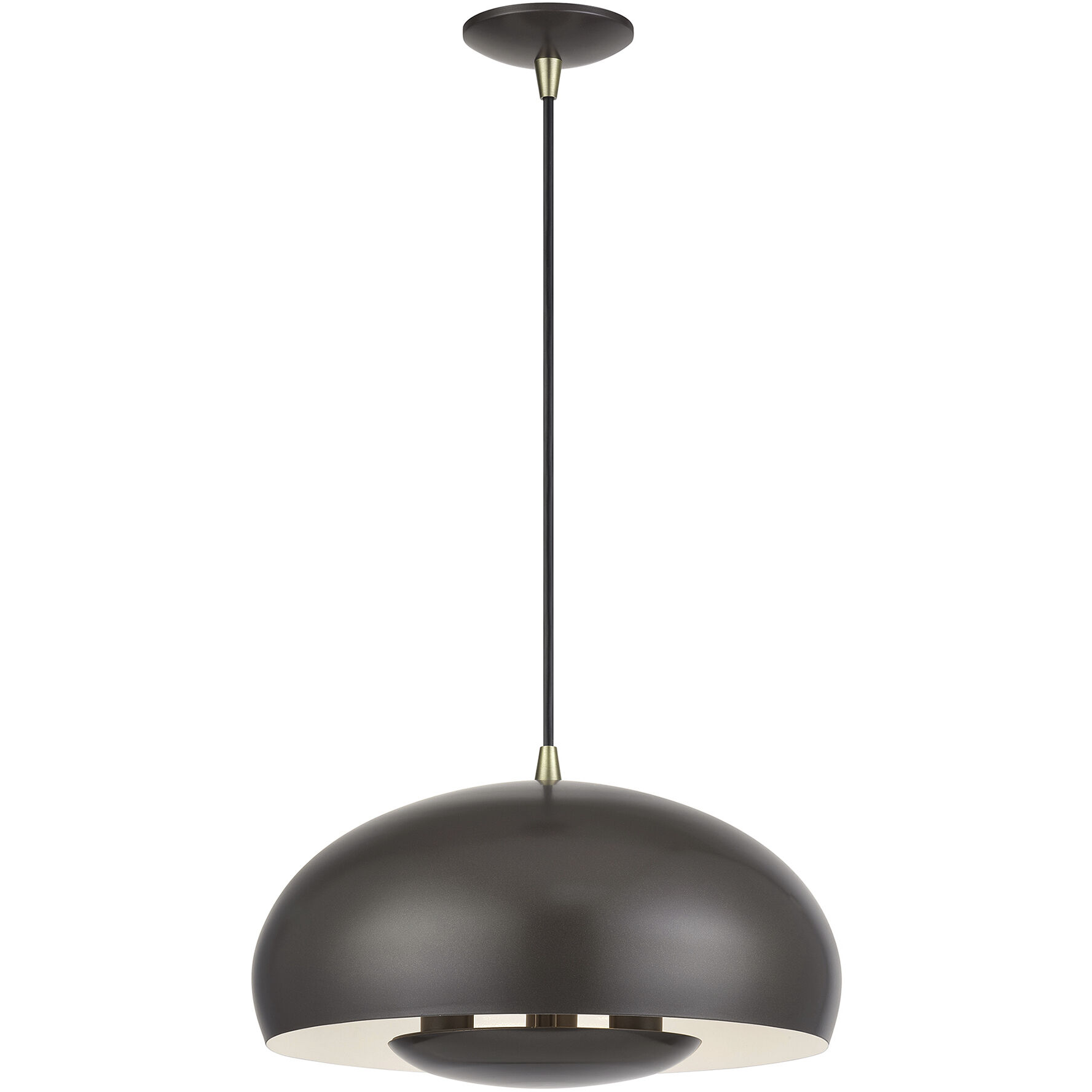 Domma 3 Light 17 inch English Bronze with Antique Brass Accents Pendant Ceiling Light