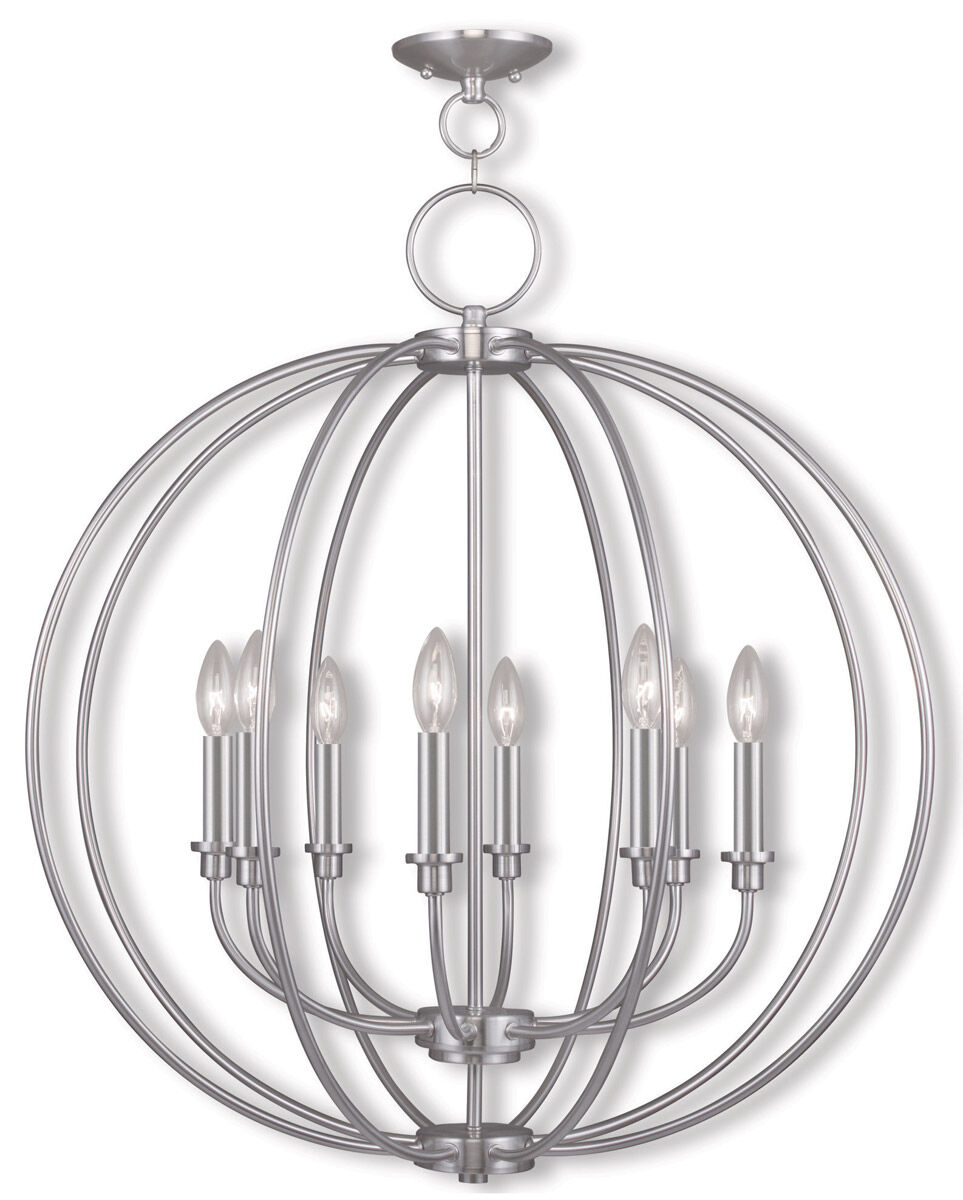 Milania 8 Light 28 inch Brushed Nickel Chandelier Ceiling Light