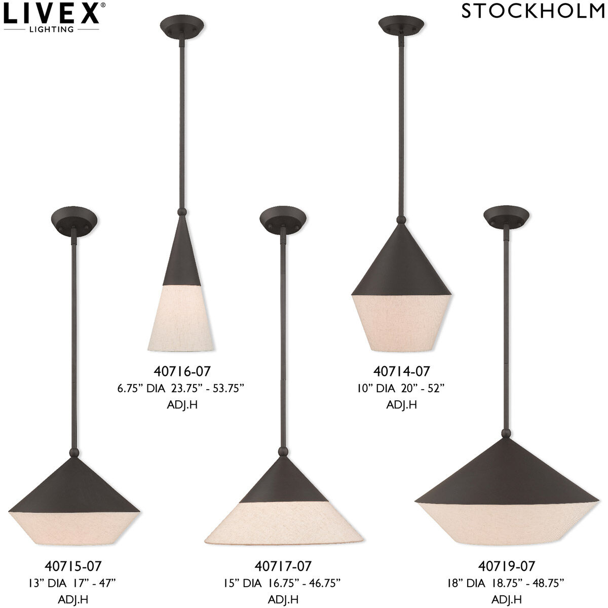 Stockholm 1 Light 10 inch Bronze Mini Pendant Ceiling Light