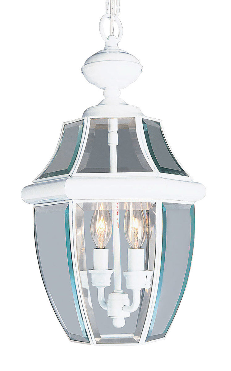 Monterey 2 Light 11 inch White Outdoor Pendant Lantern